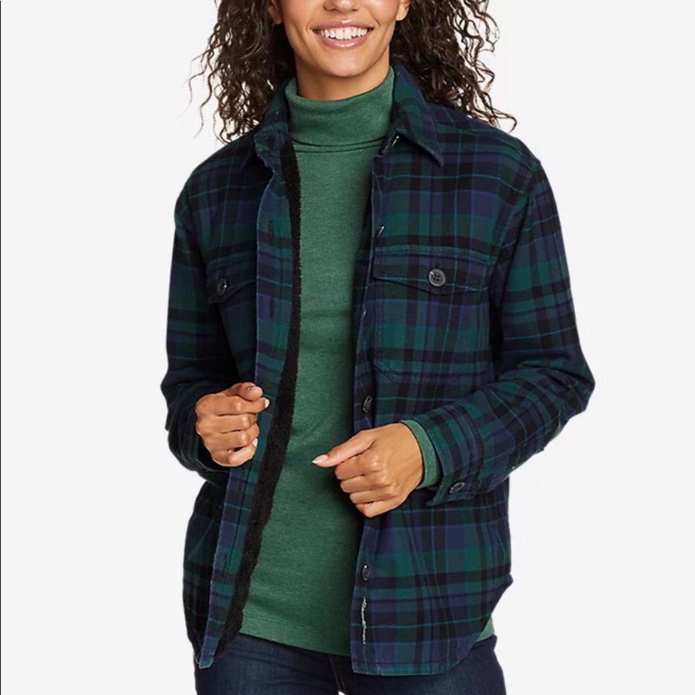 Eddie Bauer Sherpa-lined flannel - NWOT
